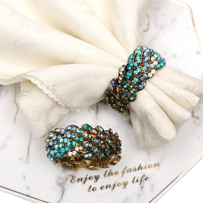 Jeweled Napkin Rings Set of 6 by Joyindecor