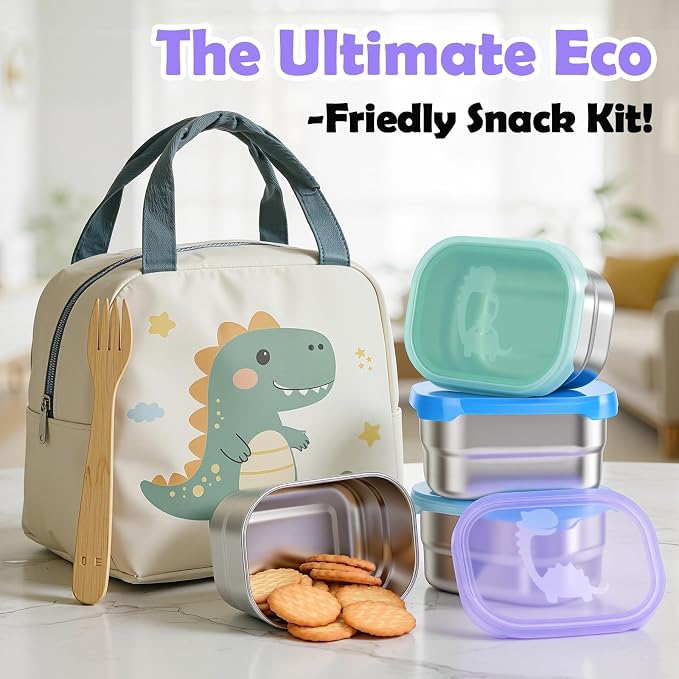 4×8oz Small Stainless Steel Snack Containers - Image 6