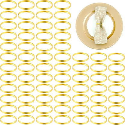150Pcs Gold Napkin Rings Bulk, Elegant Thanksgiving & Fall Napkin Rings by Unknown