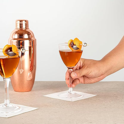 Restaurantware-Vetri 5 Ounce Nick And Nora Glasses, 6 Dishwashable Martini Glasses - No Lead, Vintage Inspired, Clear Glass Cocktail Drinkware, For Hosting Parties, Serve Whiskey, Gin And More