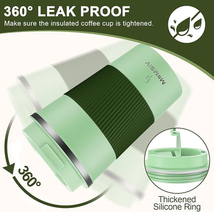 MOMSIV 12oz Travel Coffee Mug, Insulated Coffee Cup - Image 5