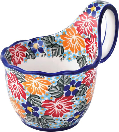 ALMA 16oz Soup Bowl with Handle, Ceramic Soup Cup by HandmadePotteryForHome