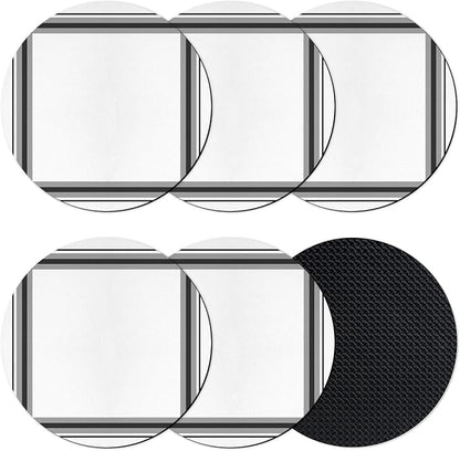 Black Gray Grid Coasters Set of 6, Absorbent Coasters by Unknown