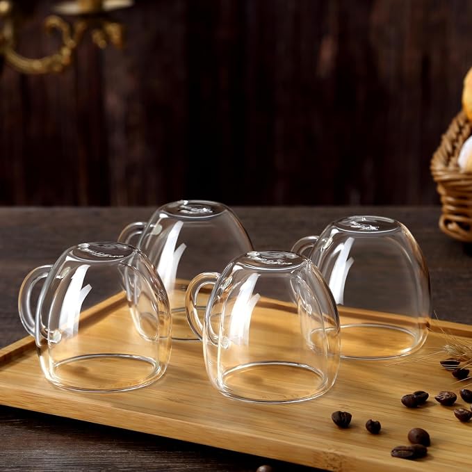 Espresso Cups Set of 2 With Handle, 2.5oz Clear Expresso Shots Cup, Espresso - Image 7