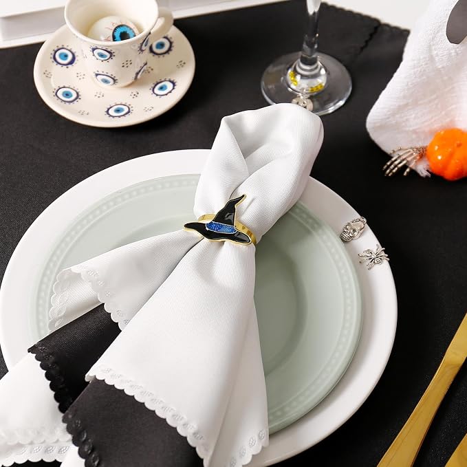 wonlex Halloween Witch Hat Napkin Rings Set of 6, Dinner Banquet Gathering - Image 7