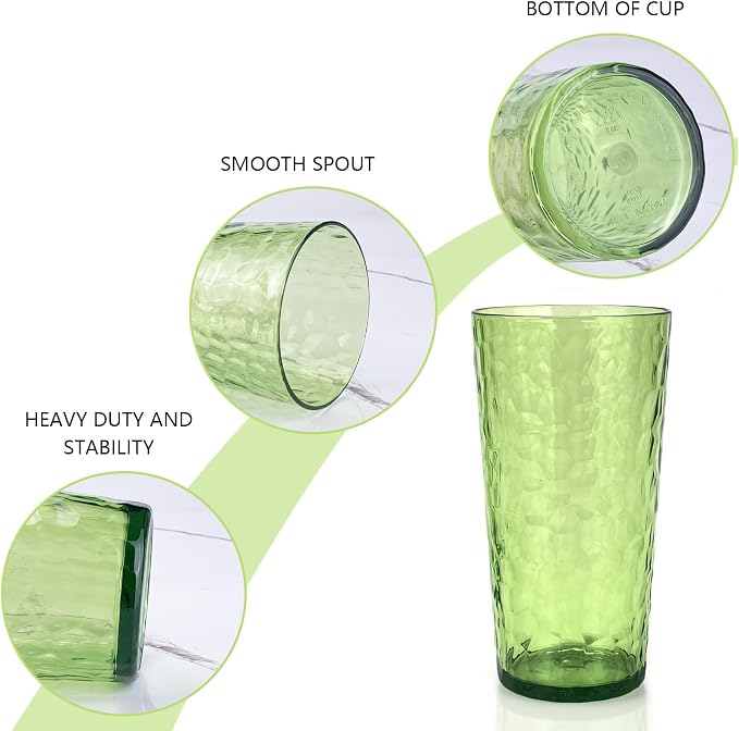 Yalin 24-Ounce Plastic Tumbler Acrylic Drinking Glasses, Reusable Plastic Cups - Image 3