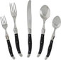 French Home Laguiole 20 Piece Flatware Set – Stainless Steel Flatware Set for 4 – Luxurious Black Onyx Utensil Set with Knives, Spoons and Forks