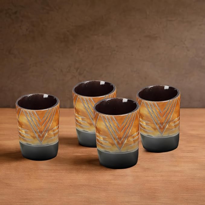 Handicrafts Home Viking Horn Shot Glasses Set of 4, Handmade Natural Ox Horn - Image 5