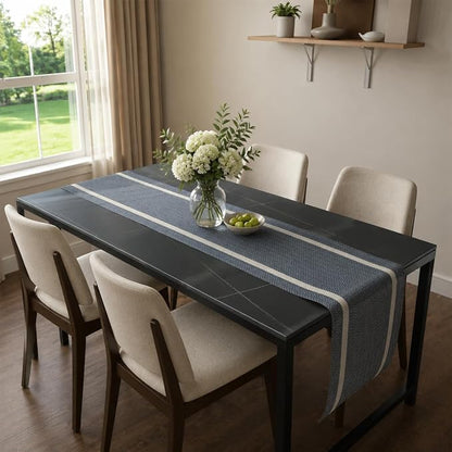 FAVE Navy Blue Woven Table Runner - Image 3