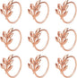 KPOSIYA Set of 12 Leaf Napkin Rings Metal Gold Napkin Holder Table Napkin Rings by KPOSIYA