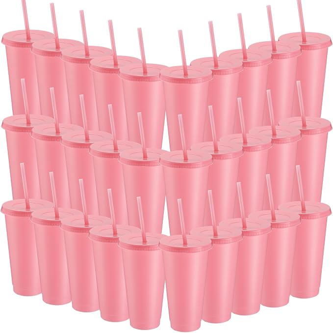 Honeydak 60 Pack Tumbler with Straw and Lid Bulk Cups by Honeydak