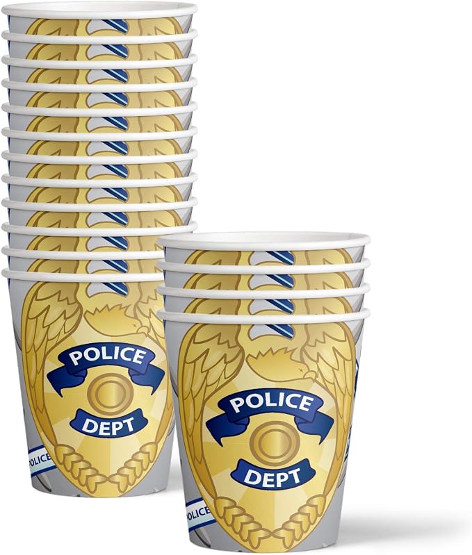 Police Department Cop Birthday Party Supplies Set Plates Napkins Cups Tableware - Image 3