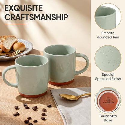 E-far Ceramic Coffee Mug Set of 6, 12oz Stoneware Coffee Cup - Image 3