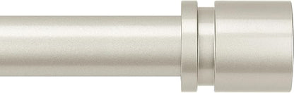 Curtain Rods for Windows 16 to 144 Inches Adjustable Length 1 Inch Diameter Window Curtain Rod with Aluminium End Cap, Brushed Nickel