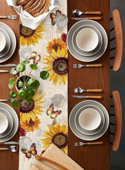 Sunflower Farmhouse Table Runners 72 Inches Long, Spring Summer Retro Table - Image 5