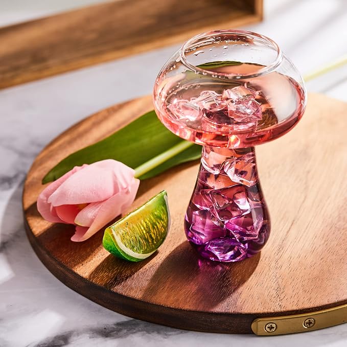 Cunhill 2 Pcs Glass Cup 10 oz Drinking Glassware Creative Cocktail Martini - Image 5