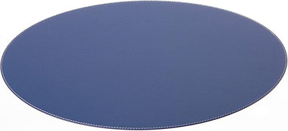 Nikalaz Oval Placemats Set (Pack of 4) Recycled Leather Table Mats 18 x 13 inches (45.7 x 33 centimetres), Kitchen Dining Table Decor by Nikalaz (Blue)