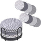 Drink Coasters 8 Pack with Holder, 4-Color Cotton Woven Absorbent Coasters Set by Brillirare