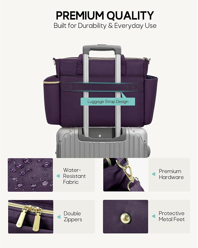 RAINSMORE Teacher Bag for Women, 15.6" Laptop Work Tote, 40oz Cup Holder | - Image 8
