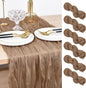 Joanlody Coffee Cheesecloth Table Runner Fall Thanksgiving 10Ft Rustic Gauze Boho Cheese Cloth Table Runner for Wedding Bridal Baby Shower Decoration 6 Pack