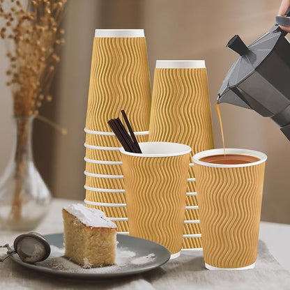 SIUQ 90 Pack 16 oz Disposable Coffee Cups - Image 7