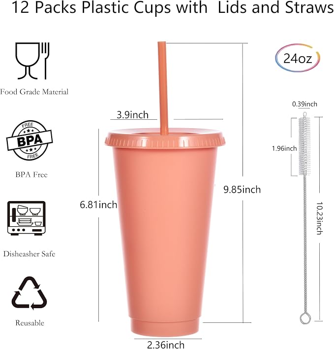 24 oz Reusable Plastic Cups, Custom Cups - Image 2