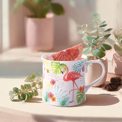 Flamingo Coffee Mug, 12oz New Bone China Tea Mug, Birthday & Summer Gift - Image 2