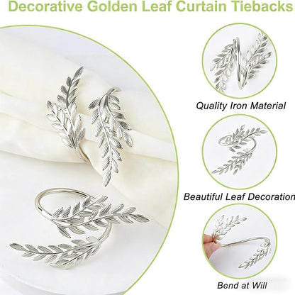 Silver Wheat Napkin Rings Set of 12, Metal Holders - Image 3