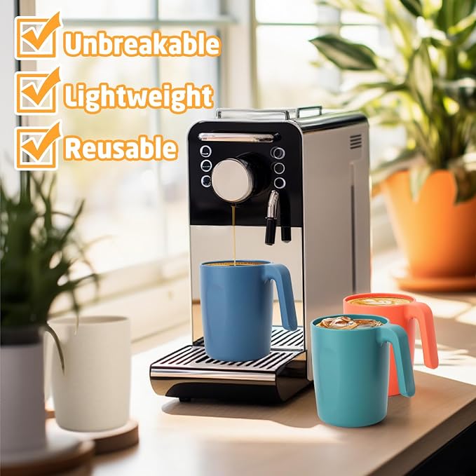 Wheat Straw Coffee Mugs Set of 6, Drinking Cups16 OZ, Microwave & Dishwahser - Image 4