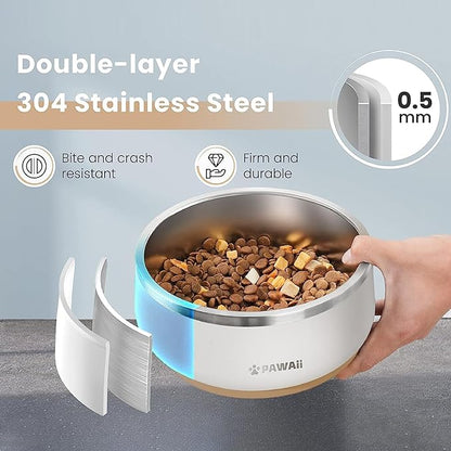 Pawaii Dog Bowl, 34 oz Stainless Steel Food and Water Bowl, ID Tag, 1 Pack | - Image 2