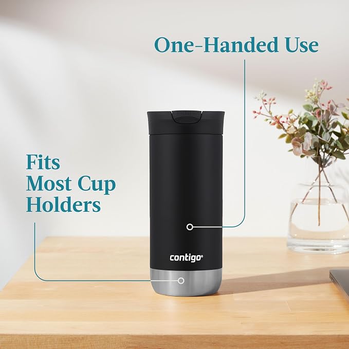 Contigo HuronTravel Mug Screw Cap Stainless Steel Drinking Cup - Image 4