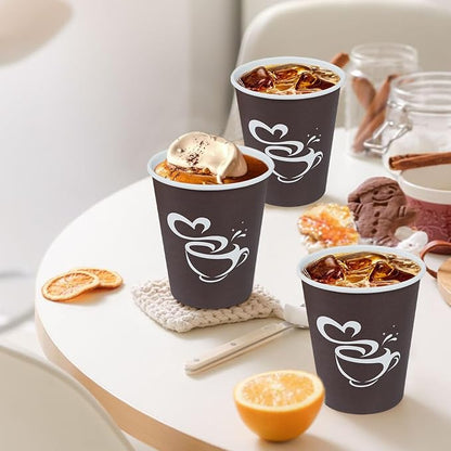 Clawsoff 10 oz 200 count Disposable Coffee Cups Hot Paper Cups Brown | - Image 5