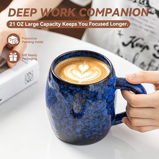 Cosmic Nebula Ceramic Coffee Mug - 21 oz Large Coffee Cup - Image 4