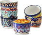 8 oz Ramekins Oven Safe Set of 6, Ceramic Sauce Cups, Bohemian | Ideal by Tikooere