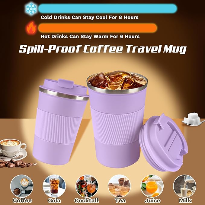 Vacuum Insulated Stainless Steel Travel Coffee Mug, Leak Proof Cup - Image 3