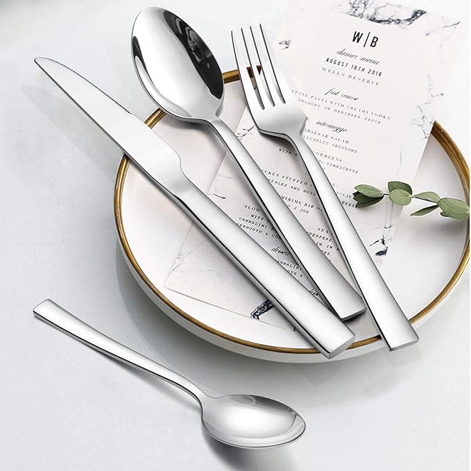 Silverware Set for 2, CXJY 10-Piece Stainless Steel Flatware Cutlery Set - Image 7