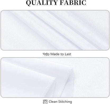 8 Pack White Tablecloth 90 x 132 Inch Rectangular Table Cloth for 8 Foot Rectangle Tables, Wrinkle Resistant Washable Polyester Fabric Covers for Wedding Party Banquet Buffet and Camping