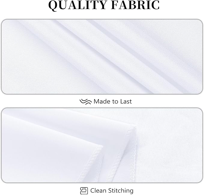 12 Pack White Tablecloth 60 x 102 Inch Rectangular Table Cloth for 6 Foot Rectangle Tables, Wrinkle Resistant Washable Polyester Fabric Table Covers for Wedding Party Banquet Buffet and Camping