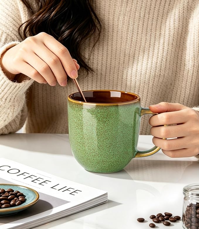 LERATIO Ceramic Coffee Mugs Set of 6, 12oz Handmade Coffee Mugs Set | Large - Image 6