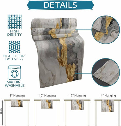 Grey Ombre Marble Table Runners 90 Inches Long, Abstract Art Kitchen Dining - Image 8
