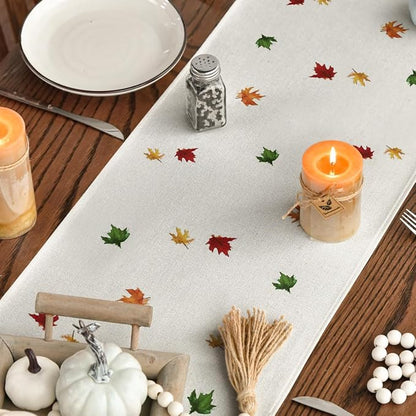Artoid Mode 210 GSM Fall Table Runner 13x120 Inch Home Party Decor | Maple Tree - Image 7