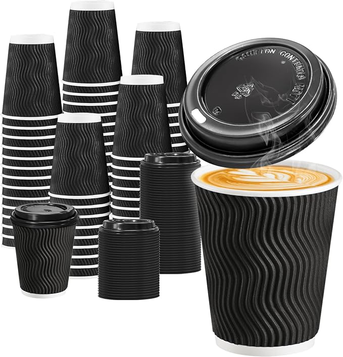 BYSNOW 100 Pack 10 oz Coffee Cups by BYSNOW