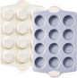 BRONYPRO Ceramic Muffin Pan, 12-Cup Nonstick Aluminized Steel Cupcake Pans by Bronypro