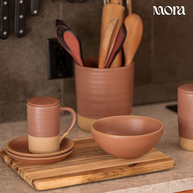 Mora Ceramics Tea Cup with Loose Leaf Infuser, Spoon and Lid 12 oz, Microwave - Image 7