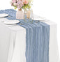 Dusty Blue 10FT Cheesecloth Table Runner Boho Gauze Fabric Table Runner Rustic by JALANCY