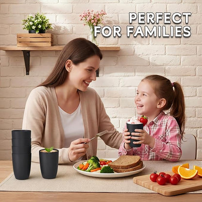 Wrova Wheat Straw Cups 6 PCS Good Alternative to Plastic Reusable Cups 12 oz - Image 7