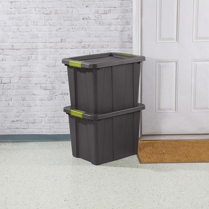 Sterilite 6-Pack Multipurpose Storage Bins with Latching Lids, Heavy Duty Tote Bins, 18 Gallon, Flat Gray – Stackable Plastic Storage Container Tubs