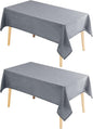 Hiasan 2 Pack Faux Linen Rectangle Tablecloth - Wrinkle and Stain Resistant Washable Table Cloth for Kitchen Dining Room Holiday Table Cover for Dinner, Grey, 70 x 120 Inch