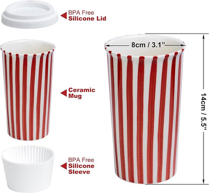 Ceramic Travel Mug with Lid – Stylish Coffee Cup - Image 2