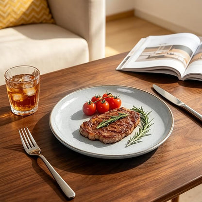 Stoneware Euro-Nordic 20pc Dinnerware Set, Shiny White - Image 6